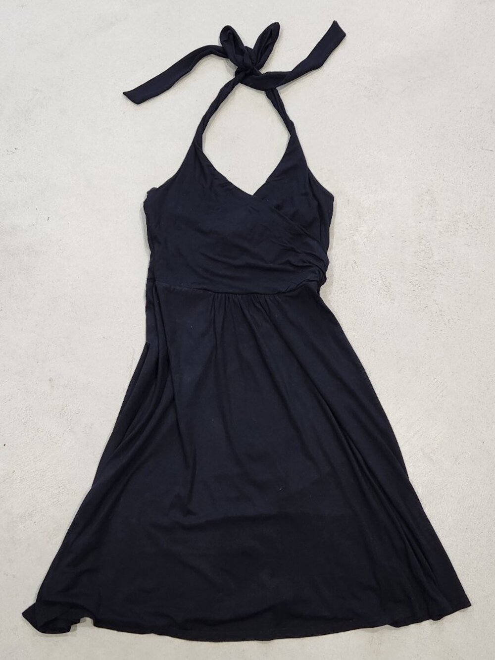 Boden | Black Halter Wrap Stretch Midi Dress 6